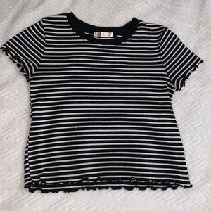 Black and white striped Charlotte Russe top